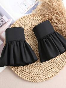1 Pair Fashionable Minimalist Lace Sleeve Cuffs, Suitable For Daily Wear - Black-024 - View 2
