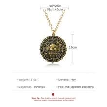 Adventurer's Exclusive Medal, Pirate Skull Gold Coin Necklace, Old Retro Design Niche Does Not Collide - Antique Gold - View 3