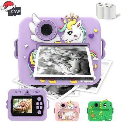 Kids Camera Instant Print,Children Instant Cameras That Print Photos,Christmas Birthday And New Year Gifts For Girls Boys Age 3-12,Portable Toy For 3 4 5 6 7 8 9 10 Year Old Toddler