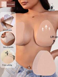 隐形无纺布聚拢乳贴文胸，无背带无肩带提拉贴，适合B-E罩杯，透气轻盈 - 彩色 - 查看 19