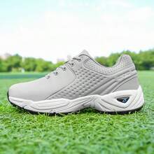 Fashionable Minimalist Anti-Slip Design Golf Shoes, Unisex Outdoor Casual Sports Shoes With Multi-Function Grass Training Strong Grip, Suitable For Daily Commute And Golf Course - Grey - View 3