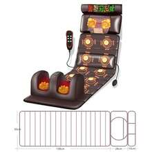 Cojín de masaje vibratorio, cojín de masaje vibratorio con calefacción para todo el cuerpo, 10 motores de vibración, 3 ajustes de intensidad, reposacabezas extraíble para masaje de cuello y piernas multifuncional, masajeador de pies para casa y oficina. - Marrón - Ver 3