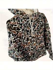 Women's Y2K Camo Hoodie Half-Zip Hunting Jacket Cute Pullover Women's Everyday Casual Wear - trắng - Xem 3