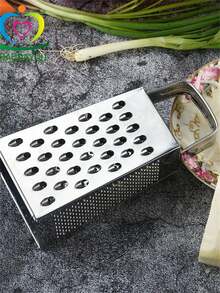 1/2pcs Stainless Steel 4-In-1 Multi-Function Grater, Household Multi-Purpose Vegetable Slicer, 4-Sided Kitchen Shredder - Silver - View 8