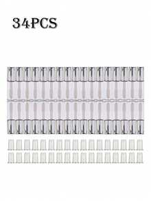 34支1.2毫升DIY银色唇彩管，可填充唇釉容器，价格实惠，适合作为圣诞礼物、化妆品、化妆工具、便宜货、礼品、女士礼品、圣诞礼物 - 銀色 - 查看 1