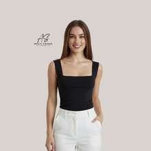 Set Of 2 Basic Tank Tops With Square Neckline. - 2 BLACKS - View 2