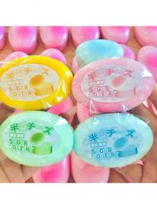 双色猫咪抱枕，慢回弹挤压玩具，糖果软陶材质，舒缓压力，办公桌玩具，派对礼品，收藏级新奇食品 - 彩色 - 查看 9