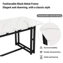 Lightweight Luxury Dining Table 120x70cm (1 Piece), Metal Frame
Rectangular Dining Table Made From A Modern Kitchen Table With Metal Legs For Dining Room And Living Room, Black Table Legs - 1 - View 11