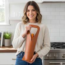 Porta Vinho Couro Ecologico Resistente Produto Diferenciado Elegante Top - Caramelo - Visão 2