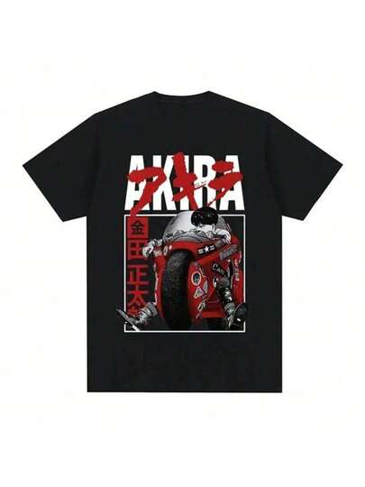 Japanese Anime Neo Tokyo Akira T Shirt Movie Science Fiction Manga Shotaro Kaneda Men Short Sleeve T Shirts Cotton Summer Tee