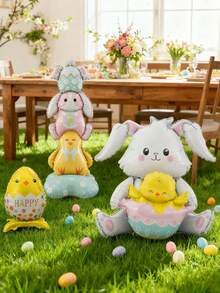 kumozawa 1pc 59-Inch Standing Rabbit Balloon, Indoor Atmosphere Background Photo Prop, Easter Balloon Set, Birthday Party Celebration Decor, Holiday Party Decoration - Multicolor - View 5