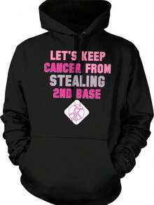 Let's Keep Cancer From Stealing 2nd Base Hooded Sweatshirt, HOOD00436 - Style 9 - View 1