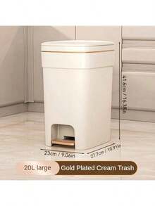 现代脚踏式垃圾桶，带盖，大容量，缓降设计，适用于客厅、厨房、卧室 - 防臭密封垃圾桶，厨房垃圾处理方案 | 时尚垃圾桶 | 缓降盖