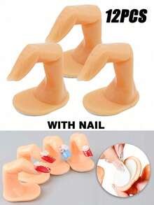 Nail Art Practice Hand, With Or Without Fake Nails, Realistic Fake Fingers, Carved & Painted Nail Art Sticker Display Model