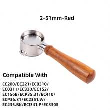 1个适用于德龙ECP3420/EC155/EC260/BCO430的51毫米无底手柄，不锈钢裸柄，带2个耳片 - 彩色 - 查看 15