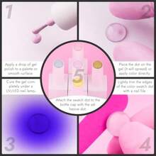 144pcs Gel Nail Polish Color Display Swatch Dots With Stickers Clear Transparent Acrylic Plastic Labels Nail Art Paint Color Analysis Chart Sample Accories Nail Tech Must Have Salon Supplies - như hình ảnh - Xem 7