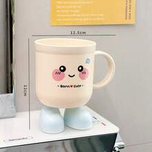 Cute Shape Plastic Mouthwash Cup - Cute Toothbrush Holder With Handle, Perfect For Home And School Dormitory Use, Durable And Easy To Clean, Perfect For Bathroom Essentials Storage, Bathroom Accessories, Available In Pink/Blue, Good Choice For Halloween And Graduation Gifts, Fun Design, Smooth Texture - Multicolor - View 8