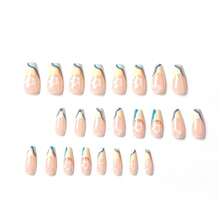 Coffin Press On Nails Long False French Nails Full Cover Flower Acrylic Fake Green Swirl Nails For Women And FFgirls 24PCS{Inchcolor_nameinch:InchColor9inch} - 顏色9 - 查看 3