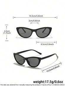 1 Set 2 PCS Youth 12-16Y Casual Basic Round Frame And Retro Personalized Cat-Eye Fashion Glasses Suitable For Holiday Outings, Outfit Matching, And Holiday Gifts