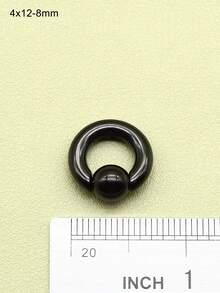 1 sztuka, nowy, gotycki, czarny, chirurgiczny pierścień ze stali nierdzewnej, pierścień do przekłucia przegrody nosowej, kolczyk do nosa, hip-hopowe kulki sprężynowe, okrągły sztanga dla kobiet i mężczyzn, seksowny pierścień BCR Piercing PA, super biżuteria do ciała, ekspander do uszu Helix, 12G-00G- 0,48 cala, duży rozmiar