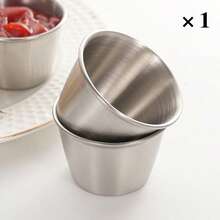 2/4/8 Stücke 304 Edelstahl Gewürz- und Saucennäpfe, 75ml Mini Dipschälchen, wiederverwendbare Metallramekins, gewerbliche Qualität, multifunktional, ideal für alle heißen und kalten Soßen, Einzelportionsschälchen für Zuhause und Restaurant