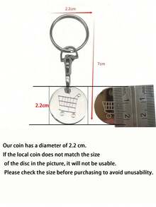 1 Peça/3 Peças Token de Carrinho de Compras, Chaveiro de Metal Inoxidável, Enfeite de Chaveiro com Chave de Desbloqueio de Carrinho, Acessório de Chaveiro