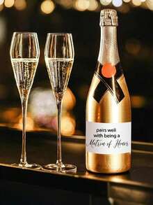 Customized Vinyl Wine Bottle Labels, Champagne Labels With Photo Stickers, Personalized Engagement Wine Labels, Self-Adhesive Wine Bottle Labels, Housewarming Gifts, Wine Bottle Labels, Housewarming Party Creativity, Gifts And Favors, Customizable Wedding Engagement Wine Bottle Labels (With Personalized Names And Dates) - Multicolor - View 6