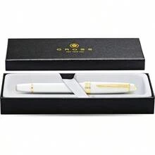 Bailey Light Polished White Resin And Gold Tone Rollerball Pen