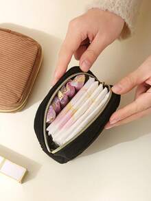 1pc Fashion Makeup Lipstick Sanitary Napkins Case Mini Cosmetic Storage Pouch Women Ins Travel Organizer Bags Small Pouch,Makeup Bag,Travel Essential - Multicolor - View 7