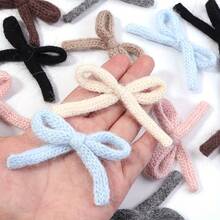 6pcs Fuzzy Yarn Woven Double-Layer Bow Mix Color, Jewelry Making Findings, DIY Hair Clips Headbands, Party Holiday Decor Home Accessories - Multicolor - View 4