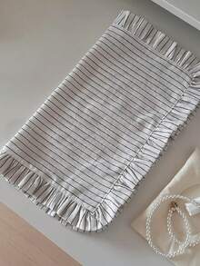 1/2/6pcs Korean Ins Style Black & White Striped Lace Napkins, Multi-Functional Dust Cover Cloth, Suitable For Valentine's Day, Wedding, Daily Use - Multicolor - View 10