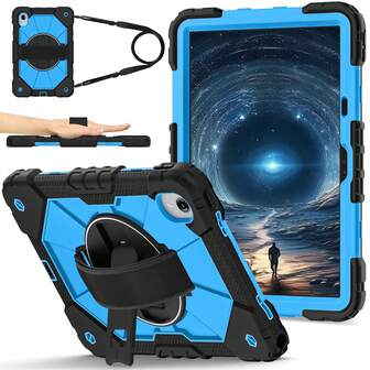 Hand Strap Case For Matepad 11.5 2023/Pad 11.5 2024/Se 11/11.5s/Air 12/Mi Poco Pad /Pad Pro/REDMI Pad SE 8.7/ PAD7/PAD7 PRO/Galaxy Tab A9/A8/A7/S9/S10FE/S7/S8 Tablet Cover Shockproof Silicon PC Stand Strap Rugged Case