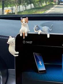 Adornos de gato mini de dibujos animados lindos, muñecos de coche, decoración interior de coche, adornos interesantes, cualquier combinación de decoraciones, mejora el estilo personal del coche, decoración del salpicadero y la consola central, adecuado para el interior del coche y los adornos de la pantalla, regalos de pareja, regalos festivos, accesorios de coche