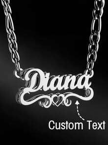 Customized Stainless Steel Double Layer Necklace, Heart & English Letter Pendant Necklace, Ideal Gift For Couples, Friends, Family, Mother's Day, Fashion, Autumn, Minimalist, Casual, Personalized, Unique Gift For Girlfriend, Mom, Family, Friends, Daughter For Anniversary, Valentine's Day, Mother's Day, Birthday, Graduation, Daily Wear, Wedding, Prom ,Forever Love - Hollow Love Multi-color - View 4