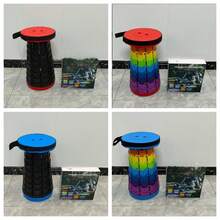 1pc Portable Folding Stool Made Of New PP Material, More Durable Telescopic Folding Stool, Suitable For Bedroom, Vanity, Fishing, Hiking, BBQ, Outdoor Activities, Foldable And Extendable Camping Stool For Adults Outdoor Fishing Hiking Gardening Travel BBQ