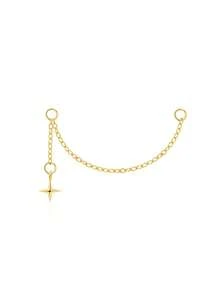 1 pièce Accessoire à gland avec chaîne Boucle d'oreille en argent sterling 925 pour femmes Bijou minimaliste classique Cadeau pour elle Cadeau de Noël Bijouterie fine - Doré - Voir 23