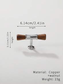 1pc Walnut Wood & Brass Vintage Bronze Cabinet Door/Drawer Pull Handle - Multicolor - View 27