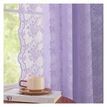 Lavender Lace Curtains 96 Inches Long Pair ShabbyViolet Curtains RomanticFloral Sheer Panels For Girl Bedroom Living Room Dining Room Wedding Party Backdrop Dcor 52W X 96L - 多色614 - 查看 1