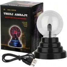 3 Inch Battery Or USB Powered Magic Plasma Ball Lamp - Touch Sensitive Interactive Plasma Lamp Nebula Sphere Globe, Science Educational Gift For Decorations/Parties/Bedroom - Default - View 9