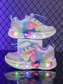 时尚LED发光透气面料运动鞋，男女皆宜 - 休闲、减震、四季皆宜防滑户外跑步和步行鞋 - 紫色 - 查看 3