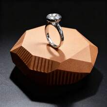 High-Quality Stainless Steel, Hypoallergenic, Exquisite Silvery Fade-Resistant Moissanite Ring For Fall And Winter Daily Wear; Valentine's Day, A Delicate Gift For Women, Local Warehouse - 7 - 查看 5