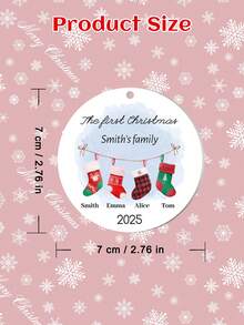 1pc Custom Personalized First Christmas Ornament With Photo Deer Christmas Ornament Gift For Kid,Customized Ornaments With Photo And Text,Customized Christmas Tree Ornaments,Funny Secret Santa Gifts,Customized Christmas Gifts,Makezbright Personalized Gifts