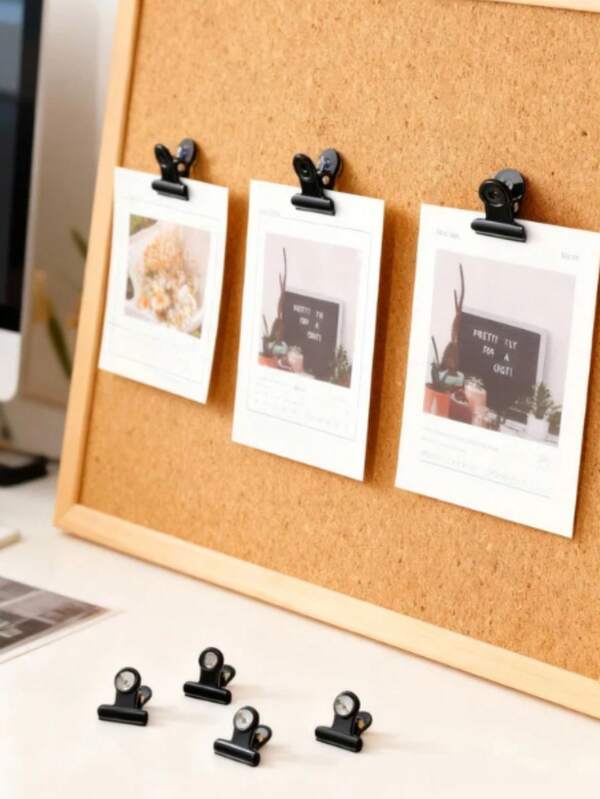 10 piezas/20 piezas Chinchetas con alfileres, chinchetas de fijación para escuela, artes y manualidades, archivo de fotos en el tablón de anuncios, pared de partición sin agujeros (negro)