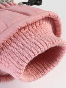 1 Pair Women's Winter Outdoor Skiing Gloves, Thickened Fleece Lining, -20°C Cold-Resistant, Touchscreen Finger Tips, Water-Resistant Fabric, Zipper Pocket On Back For Storage, Suitable For Motorcycle, Skiing And Outdoor Activities