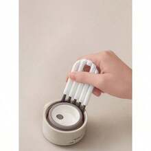 5pcs Multipurpose Computer Cleaning Kit: Soft Brush Keyboard Cleaner, Crevice Duster And Keycap Cleaner, Thermal Bottle Cap Cleaning Brush, Curved Handle Deep And Shallow Groove Keyboard Cleaner, Baby Bottle Brush, Desktop Cleaning Set, Multifunctional Brush Back To School - White+Gray - View 2