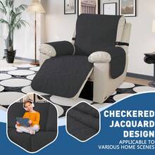 YSTYLE 單人斜倚扶手椅套、帶扶手的扶手椅套、帶扶手的單人斜倚扶手椅套、帶鬆緊帶的扶手椅套、斜倚沙發套 - 黑色 - 查看 2