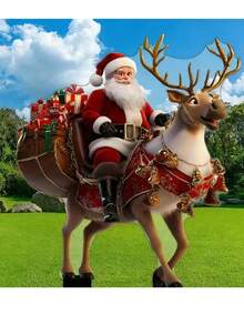 2D 亚克力圣诞老人白胡子花园桩 - 最佳户外圣诞庭院装饰，无需电池，圣诞庭院装饰 - 彩色 - 查看 6