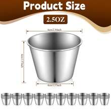 2/4/8 Stücke 304 Edelstahl Gewürz- und Saucennäpfe, 75ml Mini Dipschälchen, wiederverwendbare Metallramekins, gewerbliche Qualität, multifunktional, ideal für alle heißen und kalten Soßen, Einzelportionsschälchen für Zuhause und Restaurant