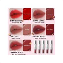 Bbia Air Fit Tint - 超強附著力定型唇彩，持久輕盈，高顯色度，清晰顯色，不暈染，輕盈絲絨啞光效果，韓國日常彩妝唇彩-05 STICK WITH U - 0.14 液體盎司(1 包)RAW-mANTIC - 查看 3