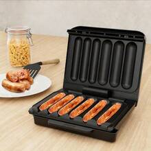 Máquina eléctrica para hacer perritos calientes Modelo doméstico 850 W Potencia de alta eficiencia Recubrimiento antiadherente para facilitar la limpieza Diseño con recogida de aceite Equipamiento para barbacoas domésticas - Tipo de Enchufe A USA (110-127V) - Ver 2